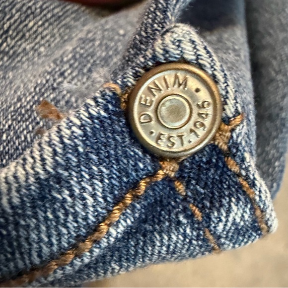 Women’s Patchwork Jeans Size 16 Blue Denim Straight Leg Boho Cottagecore - Picture 8 of 9